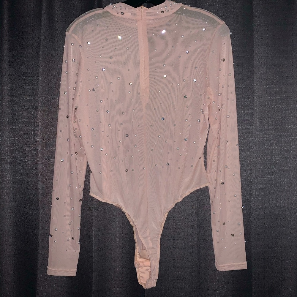 Jeweled sheer bodysuit